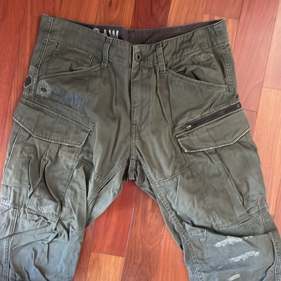 G-STAR Army Pants Cargo Distresses 34/32 - Picture 2 of 5